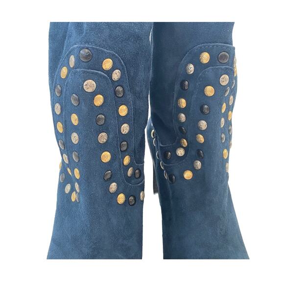 NEW Free People Studded Dakota Western Boho Suede Heel Boot 38 - Picture 7 of 7